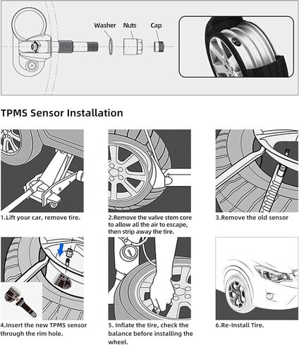 13598771 315MHz Preprogrammed Tire Sensor Compatible with Chevy GMC &Other GM Vehicles- Silverado Tahoe Sierra Yukon Escalade, Snap-in Tire Pressure Monitoring System (TPMS) Sensor Rubber Valve Stem in Saudi Arabia