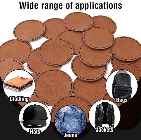 30Pcs Blank Leatherette Hat Patch with Adhesive, Iron-on Heat Press Faux Leather Patches for Hats Custom Fabric Repair Sew Laser Supplies (C Brown) in Saudi Arabia