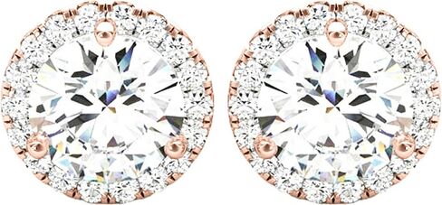 1-5 Carat Round Halo Diamond Earrings 14K Gold Value Collection Screw Back in Saudi Arabia