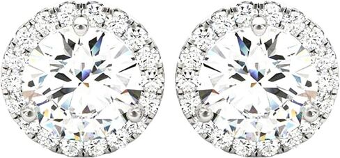 1-5 Carat Round Halo Diamond Earrings 14K Gold Value Collection Screw Back in Saudi Arabia