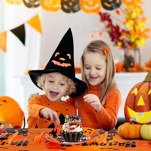 190 Pcs Halloween Dinner Plates and Napkins for 24 with Tablecloth Decoration Halloween Party Supplies in Saudi Arabia