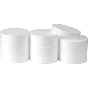 5 Inch Foam Circles for 15-Pack 1 Inch Thick, Crafts, Polystyrene Circles for DIY Crafts School Supplies Decorations(White)