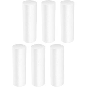 ibasenice Christmas Cylinders Decorating - 6PCS Foam Cylinder for Crafts Polystyrene Foam Brick Craft DIY Carving Painting Cylinders Floral for Christmas Ornaments 4.9in