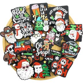 19Pcs Silicone Focal Beads Christmas Focal Beads Silicone Xmas Theme for Pens Keychains DIY Jewelry Making(Mixed 19Designs Focal Beads)