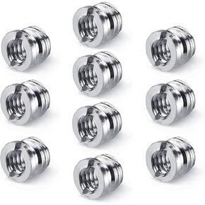 1/4" Male to 1/4" Male Converter Threaded Tripod Screw Adapter and 1/4" Male to 3/8" Male Camera Screw Adapter for Camera/Tripod/Monopod/Ballhead, 22 Pieces