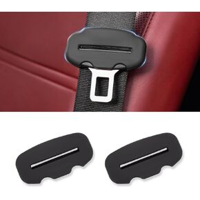Car Seat Belt Clips Cover,Compatible with BMW accessories Seat Belt Buckle Protector for Car, Anti-Scratch Silicon Seat Belt Buckle Protector (Black-2PC