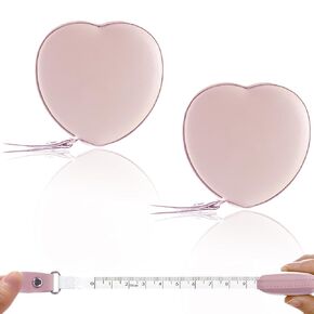 2-Pack 60-inch Retractable Dual-Sided Tape Measures, Ideal for Measuring Body Fabric, Sewing, Tailoring, Knitting, Crafting, and Weight Loss (Pink)