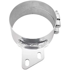 United Pacific 10283 6" Stainless Butt Joint Exhaust Clamp - Angled Bracket