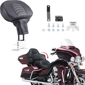 Adjustable Plug-in Driver Backrest Pad, Rider Driver Backrest Compatible with Harley Touring Street Glide Road King Electra Glide Ultra Limited 2009-2024