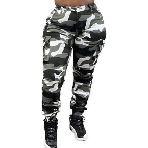 Seltaon Casual Camo Cargo Pants for Women Fall Camouflage Army Fatigue Jogger Sweatpants Trousers Plus Size