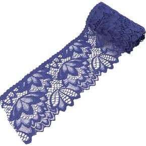 IDONGCAI Stretch Lace Trim 4 Inches Wide Elastic Lace Ribbon for Crafts Bridal Wedding Decor 5 Yards(Black)