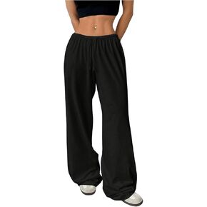 SOLY HUX Women's Wide Leg Sweatpants Drawstring Baggy Trousers High Waisted Loose Casual Jogger Pants