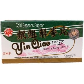 New Green Nutrition Yin Qiao, Yin Chiao Chieh Tu Pien, Respiratory Support, Cold & Flu, Extra Strength 600MG (96 Tablets) - 3 Bottles