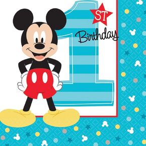 Mickey Mouse 1st Birthday Napkins