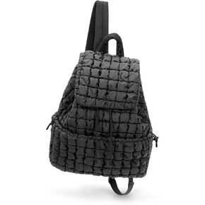 Lushandy Puffer Backpack, Quilted Backpack for Women 18L Nylon Puffy Backpack Soft Quilted Travel Backpack Gym Bag