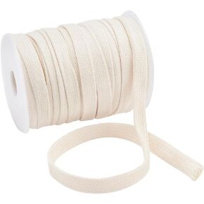 BENECREAT 27.34 Yards PapayaWhip Flat Polycotton Cords, 0.6 Inch Drawstring Cords Replacement Polycotton Cord for Sports Pants Garment Accessories Sweatpants Sweater
