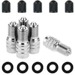 5 Pcs Double Seal Valve Stem Caps Brass Valve Stem Extension 24mm Tire Valve Stem Extenders High Pressure Inflate Tire Air Cap Wheel Tire Cap Extender Adapter for Car Motorcycle Truck