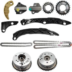 24321-2G111 Timing Chain Kit Oil Pump Gear with 2PCS VVT Gear Sprocket Fit for 2010-2014 Hyundai Sonata 2011-2014 Kia Optima 2.4L Engine G4KH G4KC 24350-2G750