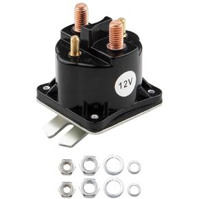Dump Trailer Starter Solenoid, Intermittent Solenoid Duty Solenoid Relay for Dump Pump Replaces OE Number # SAZ4201GJ /SAZ4201ER / 70009/7522/ 190107 KTI Unit KTI 391-2-C (12V 4 Terminal 100 AMP)