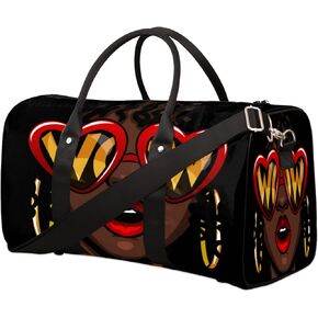 African American Woman Travel Duffel Bag Foldable Sport Gym Bag Large Travel Bag For Men Women Yoga Overnight Weekend Holiday