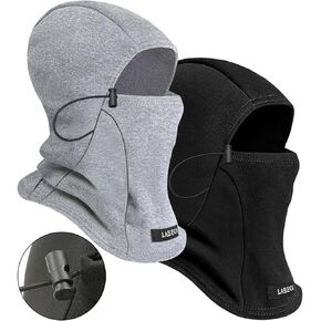 Labeol 2 Pack Kids Balaclava Ski Mask, Winter Face Mask for Boys Girls, Windproof Face Cover with Adjustable Drawstring