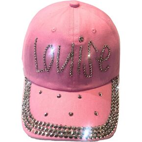 Popfizzy Bedazzled Hat for Women and Girls, Rhinestone Denim and Diamond Hat, Fun Adult Bling Hats, Sparkly Gifts, One Size