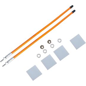 24'' Orange Snow Plow Blade Marker Guide Kit High Visibility with Stainless Steel Joint for Most Snow Plow Not Easy to Break and Rust Low Temperature Resistance