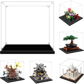 Display Case for Lego 10359 Fountain Garden, 21352 Magic of Disney, 10315 Tranquil Garden, 10331 Kingfisher Bird, 10317, 10293 or 43227, 13.77x8.66x9.84inches (35x22x25cm)