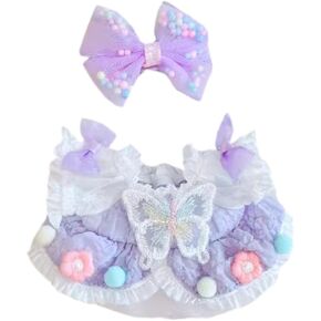 niannyyhouse 10cm~15cm 20cm Plush Doll Clothes Headdress Dresses Purple Skirt Outfit Doll Dressup (10cm~15cm)