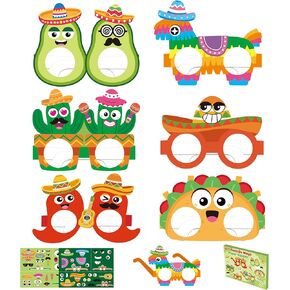 WATINC Eyeglasses Craft Kits - 24Pcs DIY Paper Eyeglasses Frames Craft Kits, Themed Party Favor Decorations Supplies for Kids