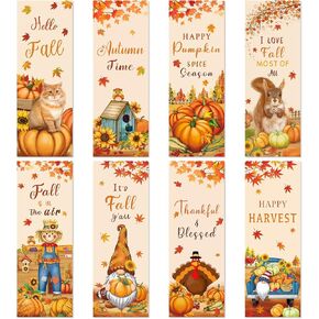 YoeeJob 48 Pcs Cute Fall Bookmarks Bulk for Book Lovers, Book Markers for Women/Men/Kids, Personalized Bookmark in Autumn/Thanksgiving, Ideal Birthday/Holiday Gift for You Friend
