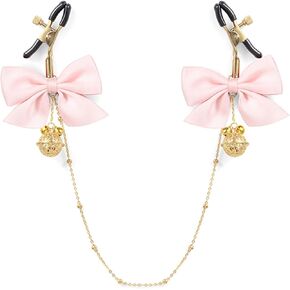 Stainless Steel Adjustable Body Clamps, Bowknot and Bells Design, with Chain, Non-Piercing Body Jewelry for Women