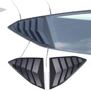 Window Louvers Air Vent Grill Trim Compatible with Chevrolet Corvette C8 Coupe 2020-2023,Rear Side Window Shutter Scoop Sun Rain Shade Cover Trim Accessories,ABS Plastic 2PCS (Piano Black)