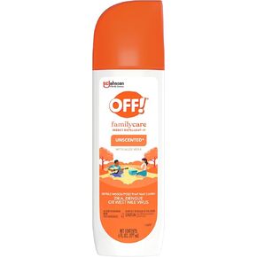 OFF! Family Care Insect & Mosquito Repellent Spritz, Bug Spray Containing 7% DEET, Unscented Repellent with Aloe Vera Protects Against Mosquitoes, 9 Oz