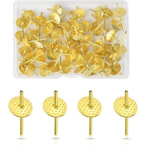50 Pcs Picture Frame Hangers Kit Picture Hanging Tacks Picture Hangers for Drywall Wooden One Step Picture Hangers Nails for Mirror Photo Clock Iron Alloy Nail Hooks Plaster Picture Hanging Kit (Gold)