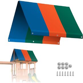 Strong Camel Replacement Swing Set Replacement Tarp for Backyard Wood Playset Swing Set -Only Backyard Playset Canopy Cover (Multicolor, 52" X 94")