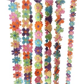 6 Yards Decorating Lace Embroidered Trim Ribbons Floral Lace Ribbon for Sewing DIY Craft Home Decoration, 6 Styles