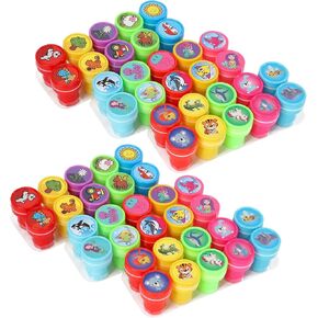 Assorted Stamps for Kids, Self Inking Stamps with Designs, Toddler Stamps for Education, Kids Stamps for Holiday, Birthday Gift, Party Favor, Carnival Prizes (60 Smiley Face)