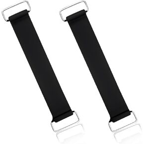 2 PCS Motorcycle Battery Strap, Stretchable Rubber Band Battery Holder Belt with Metal Buckle, Elastic Battery Fixed Strap Bandage Part Moped Belt, Battery Strap Replacement