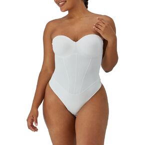 Maidenform Womens Tummy Shaping Thong Bodysuit, Multiway Thong Shaper, Firm Control