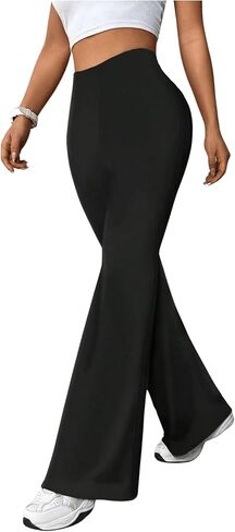 MakeMeChic Women's Leopard Pants Cheetah Print Pants Leggings Y2k High Waisted Bell Bottom in Kuwait