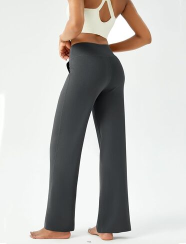 Womens Wide Leg Yoga Pants Casual Work Dress Pants Lounge Sweatpants High Waist Comfy Loose Trousers with Pockets in Saudi Arabia
