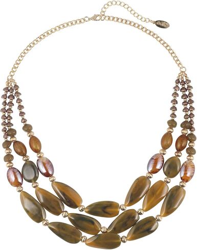 Bocar 3 Layer Beads Statement 24.5" Necklace for Women Multi Strand Jewelry Gift in Kuwait