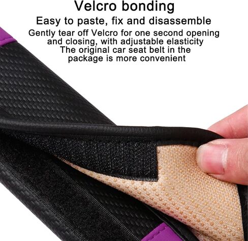 Mandark 2PCS Car Seat Belt Covers, Microfiber Leather Vehicle Searbelt Shoulder Strap Pad Cushion, Breathable Auto Safety Belt Neck Protectors Accessories, Universal for SUV, Truck, RV（Black/Purple） in Saudi Arabia