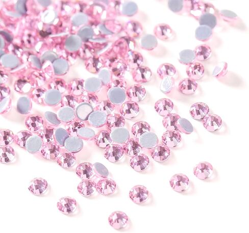 SS8 Light Pink Hotfix Rhinestones Bulk, 2880 Pieces Hot Flat Back Crystals Rhinestones for Crafts Clothes Shoes DIY Supplies, 2.5MM in Saudi Arabia