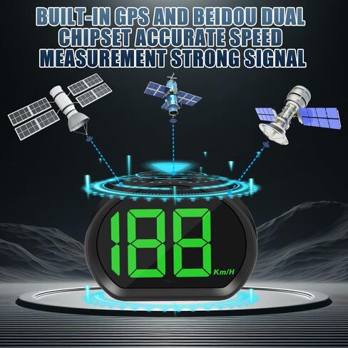 عداد السرعة الرقمي، عداد السرعة HUD العالمي للسيارة، توصيل كابل USB وتشغيل عداد السرعة الرقمي LED GPS ذو الخط الكبير لجميع المركبات (أبيض ميل في الساعة) in Saudi Arabia