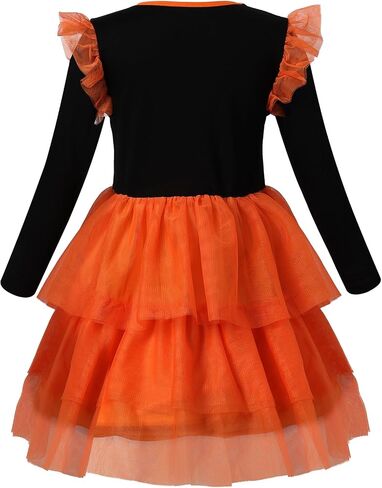 VASCHY Dress for Girls, Cute Tulle Dress Ruffle Sleeve Birthday Party Outfit Clothes for 3-9Years Toddler/Little/Big Kid in Saudi Arabia