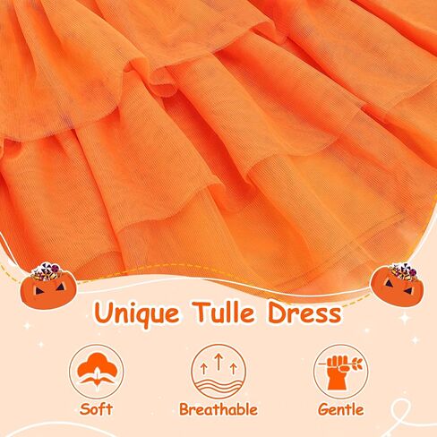 VASCHY Dress for Girls, Cute Tulle Dress Ruffle Sleeve Birthday Party Outfit Clothes for 3-9Years Toddler/Little/Big Kid in Saudi Arabia