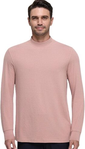 Long Sleeve Shirts for Men Mock Turtleneck Moisture Wicking Business Casual Pullover Undershirts Mens Tee Shirt Top in Saudi Arabia