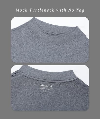 Long Sleeve Shirts for Men Mock Turtleneck Moisture Wicking Business Casual Pullover Undershirts Mens Tee Shirt Top in Saudi Arabia